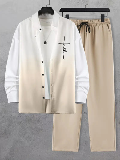 Conjunto Degradado de Color - Camisa y Pantalón de Manga Larga - Image 7