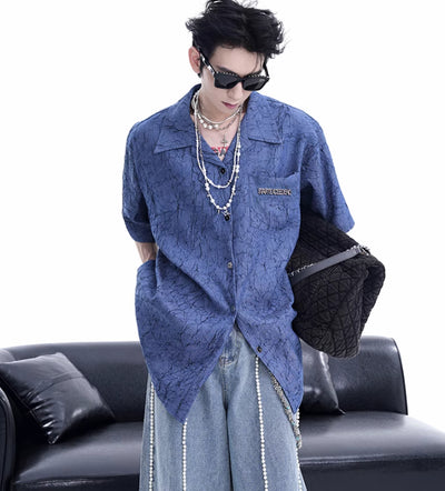 Camisa Texturizada Plisada de Diseño Exclusivo para Hombre - Image 5