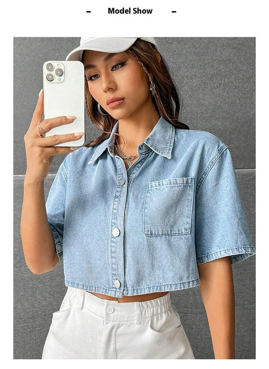 Chaleco Denim Delgado Manga Corta para Mujer - Image 20