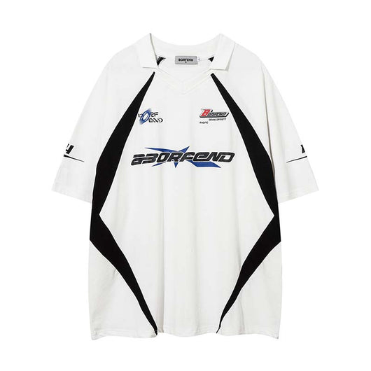 Playera Deportiva Retro con Parches de Contraste para Hombre - Image 19