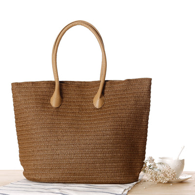 Bolsa de Playa Redonda Tejida a Mano - Bolso Cruzado de Ratán para Mujer - Image 46