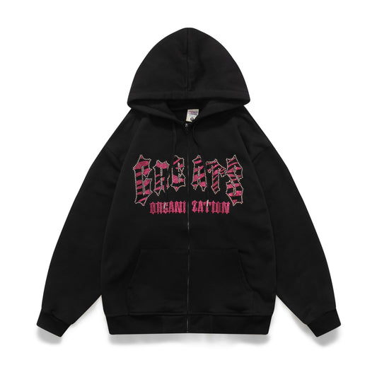 Sudadera Estampado Leopardo con Capucha Suelta para Parejas - Image 2