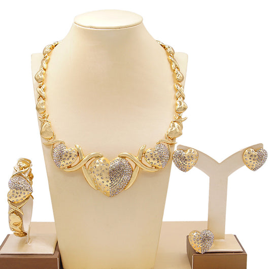 Conjunto de Joyería en Aleación de Zinc: Collar, Aretes, Pulsera y Anillo - Image 3