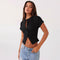 Cardigan Slim Fit de Manga Corta con Botones