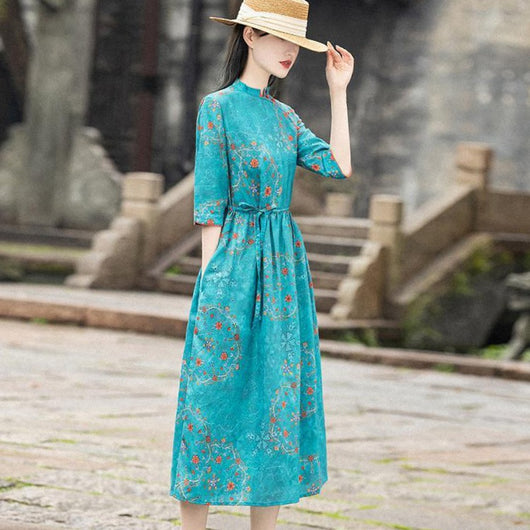 Vestido de Ramio Floral Personalizado para Mujer - Diseño Elegante y Minimalista - Image 11