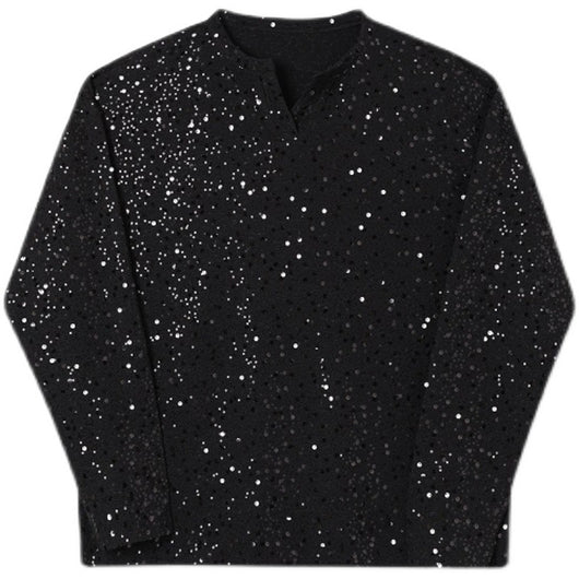 Playera Cuello V Hombre con Lentejuelas Brillantes - Image 9