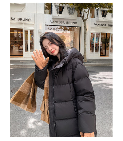 Abrigo Acolchado de Pato Blanco Largo Invierno Diseño Coreano Mujer - Image 24