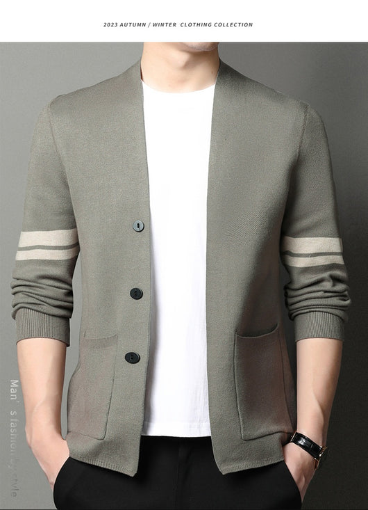 Suéter Abrigo Hombre Invierno Tejido Grueso Jacquard Manga Larga - Image 13