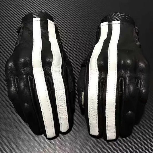 Guantes de Motocicleta con Protección de Cáscara de Piel de Oveja para Hombre