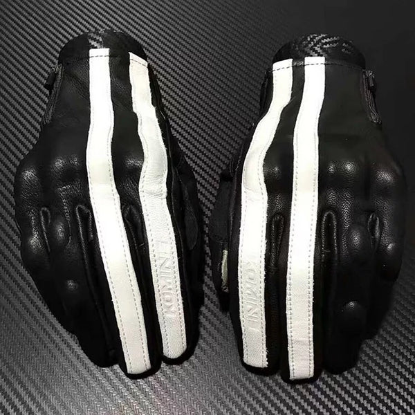 Guantes de Motocicleta con Protección de Cáscara de Piel de Oveja para Hombre