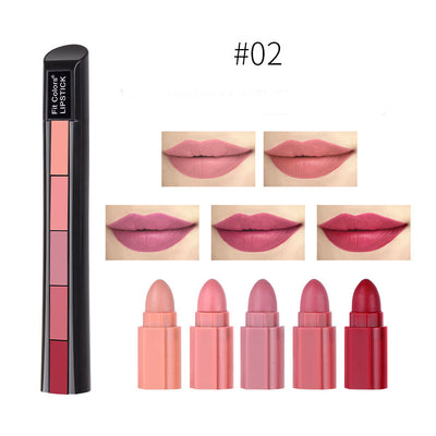 Set de 5 Labiales Mate Velvet Resistente al Agua - Rojo Sexy Larga Duración - Image 6