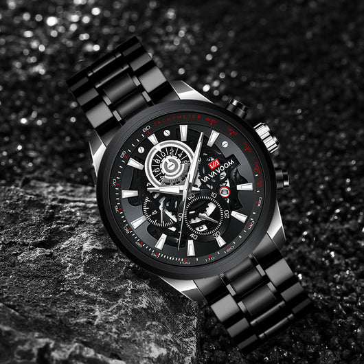 Reloj de Cuarzo para Hombre Dorado Negro Elegancia Empresarial - Image 19