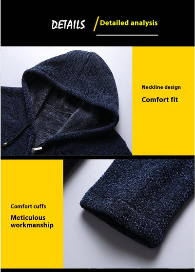 Cardigan Sudadera con Capucha y Forro Polar para Hombre - Abrigo Medio - Image 19
