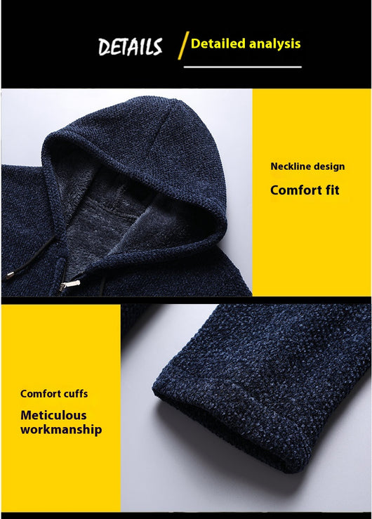 Cardigan Sudadera con Capucha y Forro Polar para Hombre - Abrigo Medio - Image 19