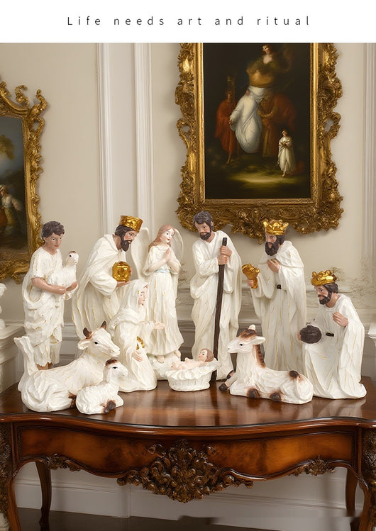 Juego de 11 Adornos Navideños Religiosos en Resina - Image 11