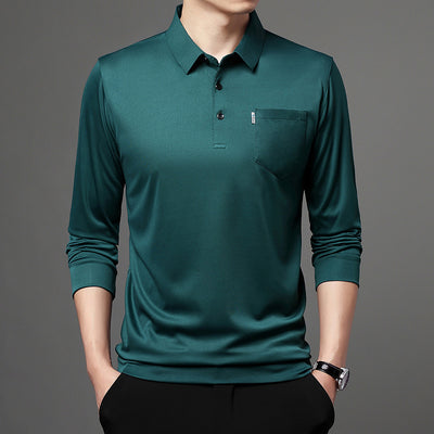 Camisa de Manga Larga con Bolsillo Solapa para Hombre - Image 8