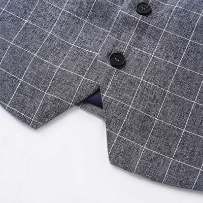 Chaleco y Pantalón de Vestir a Cuadros para Hombre - Conjunto Ejecutivo de 2 Piezas - Image 5