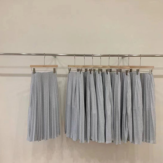 Falda Plisada Cintura Alta Elástica Slim Elegante - Image 9