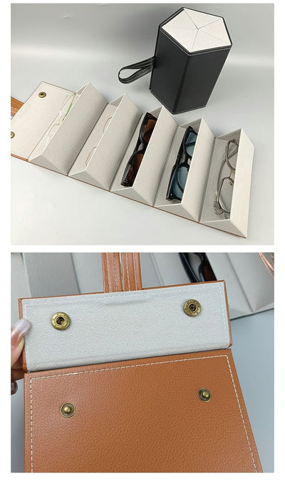 Estuche Multiseccional para Gafas en Cuero - Organizador Plegable - Image 40