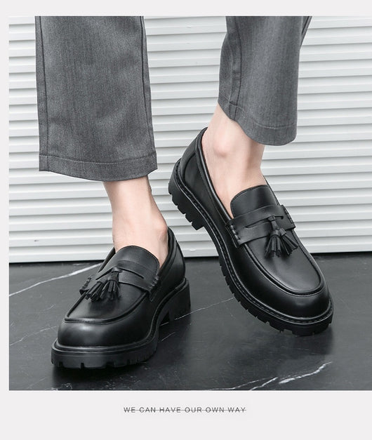 Zapatos de Cuero con Flecos para Hombre - Slip-on Versátil - Image 17