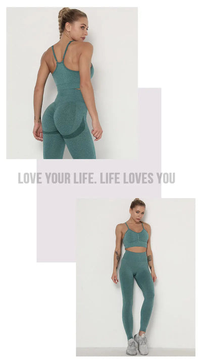 Traje de Yoga Largo Ajustado de Cintura Alta con Manga Larga - Image 31