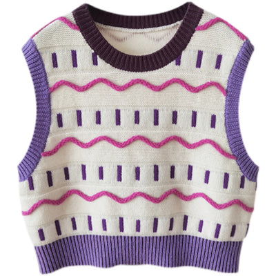 Chaleco de Punto Retro Lana Australiana Cuello Redondo para Niños - Image 8