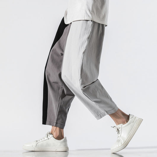 Pantalones Harem Hombre con Rayas de Contraste Tendencia Japonesa - Image 9