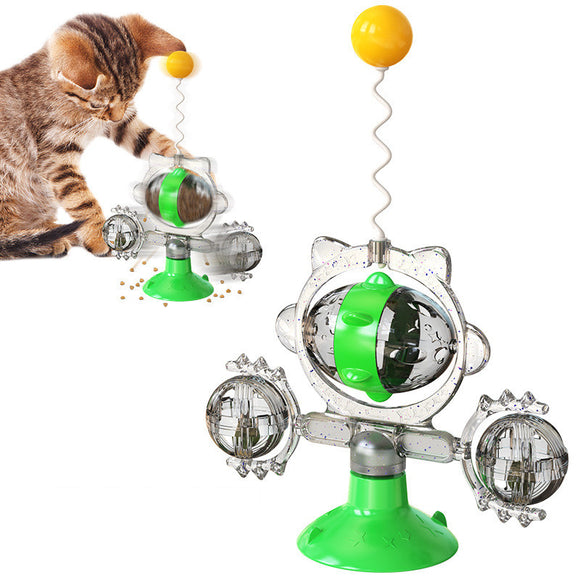 Juguete Interactivo para Gatos con Pelota Dispensadora y Ventosa