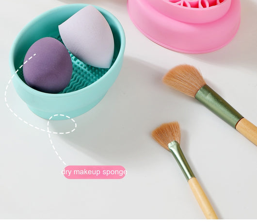 Organizador y Secador de Brochas de Maquillaje con Cuenca de Limpieza - Image 20