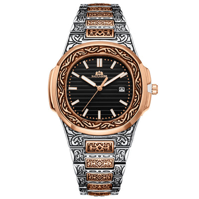 Reloj Hombre Cuarzo Tallado Loro Calendario Luminiscente - Image 43