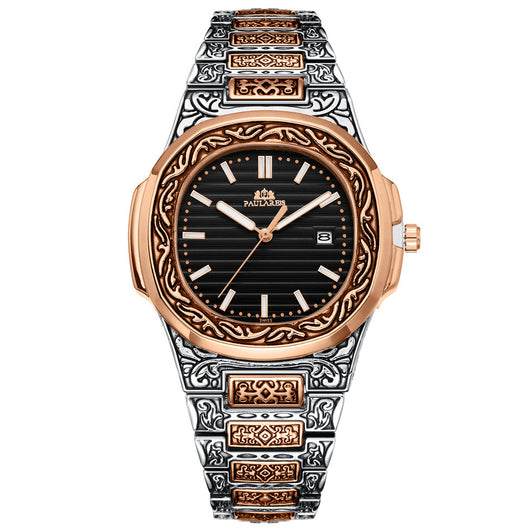 Reloj Hombre Cuarzo Tallado Loro Calendario Luminiscente - Image 43