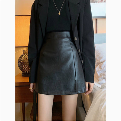 Falda Cuero Brillante Bodycon Cintura Alta con Cierre - Minifalda Lápiz para Mujer - Image 7