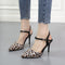 Tacones Stiletto Estampado Leopardo con Bloques de Color