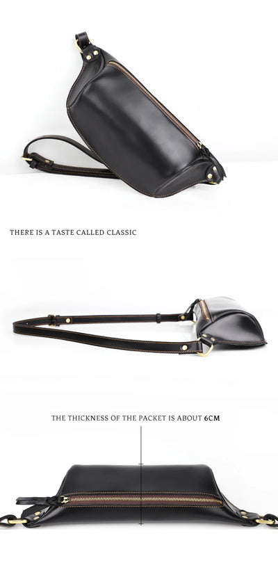 Bolso de Pecho de Cuero Genuino para Hombre - Bandolera Retro Estilo Casual - Image 15