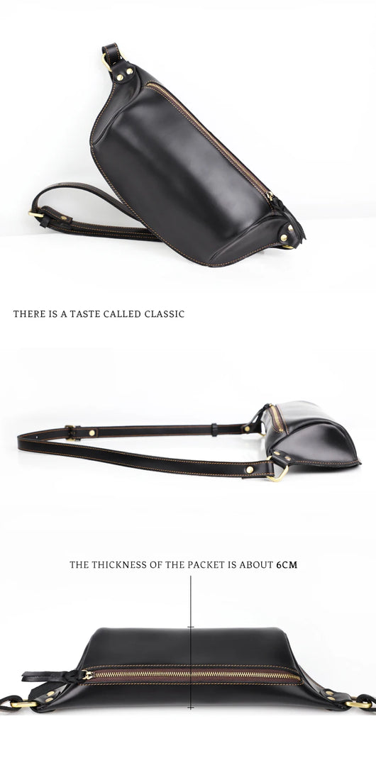 Bolso de Pecho de Cuero Genuino para Hombre - Bandolera Retro Estilo Casual - Image 15