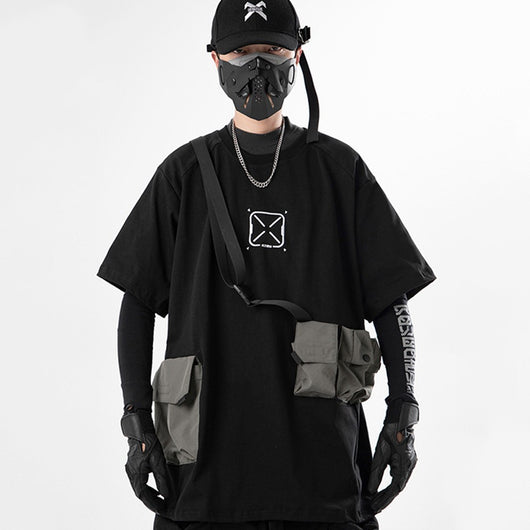 Playera Manga Corta para Hombre con Bolsillos 3D