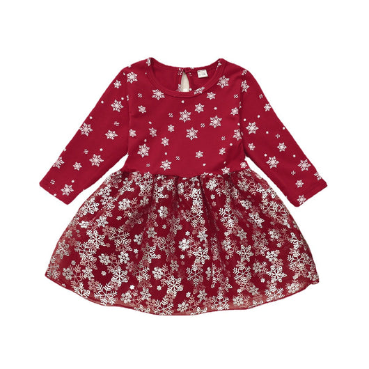 Vestido Princesa Abultado con Estampado y Manga Larga - Image 8