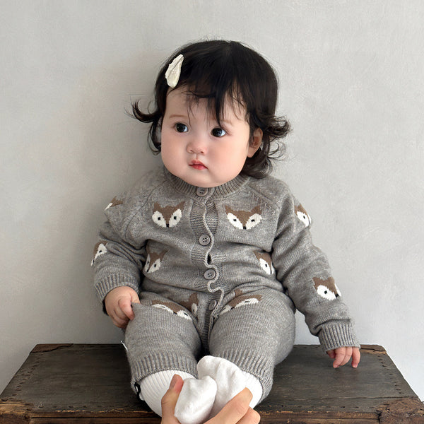 Mameluco Tejido para Bebé con Diseño de Animales en Lana