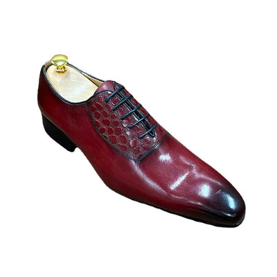 Zapatos Oxford Puntiagudos de Cuero Tejido - Elegancia Artesanal para Negocios - Image 8