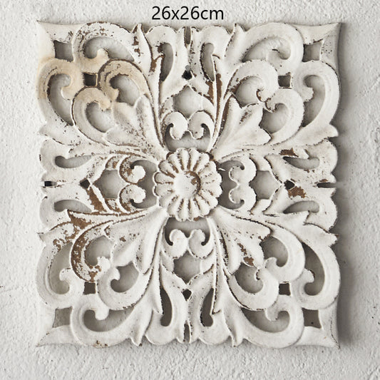 Decoración Mural Tallada Estilo Marroquí - Relieve Artesanal para Sala y Dormitorio
