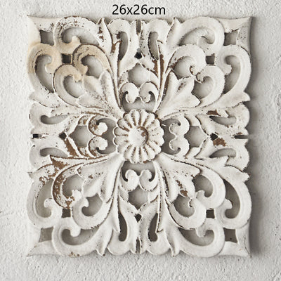 Decoración Mural Tallada Estilo Marroquí - Relieve Artesanal para Sala y Dormitorio