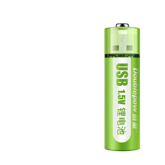 Two green USB rechargeable AA batteries with 1.5V constant voltage, labeled "Doublepow" and "USB 1.5V". - Image 4