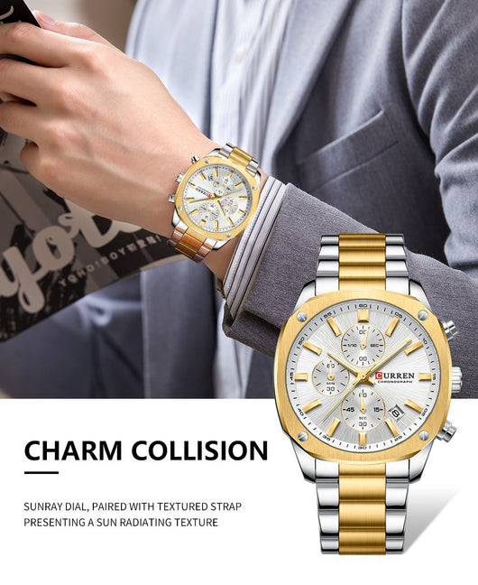 Reloj Empresarial Impermeable para Hombre con Seis Agujas y Calendario - Image 24
