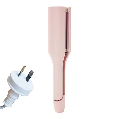 Lavender hair waver with rose gold corrugated plates for creating small curls or waves, shown on a white background. - Image 9