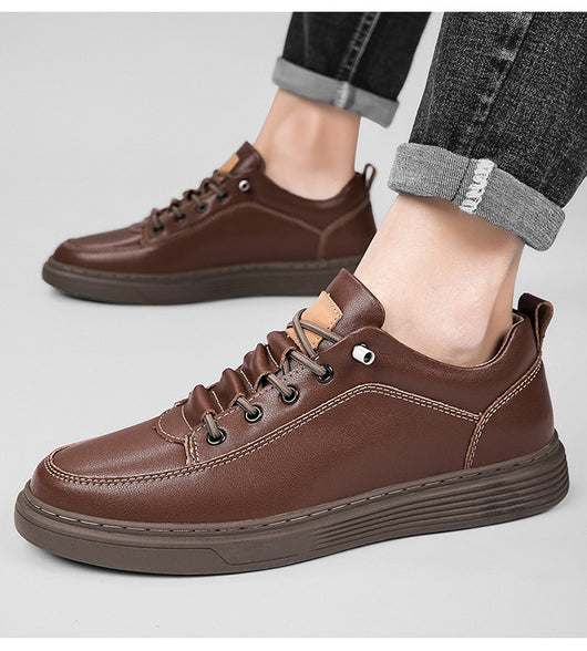 Zapatos Skateboard Cuero Talla Grande Estilo Retro Punching Confort Suave - Image 30