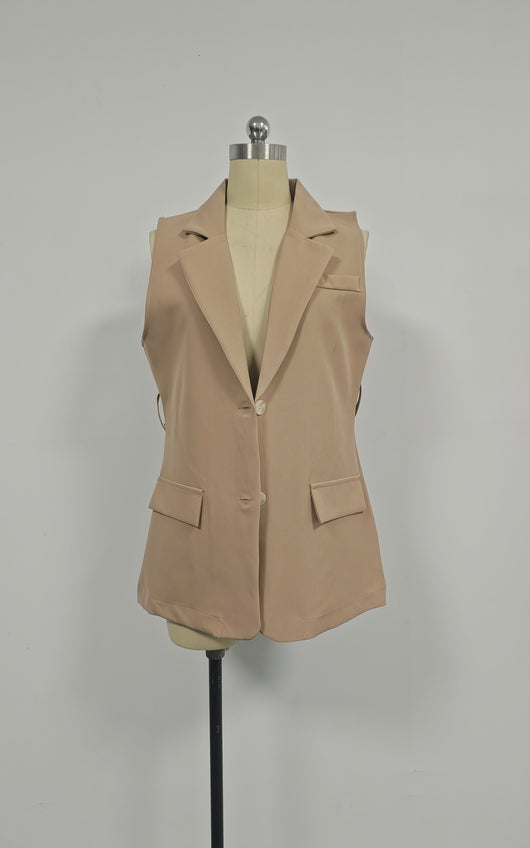 Chaleco Blazer Suelto Liso con Lazos Ajustables para Mujer - Image 16