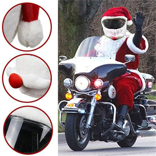 Casco de Moto con Capucha Papá Noel Divertido para Exterior