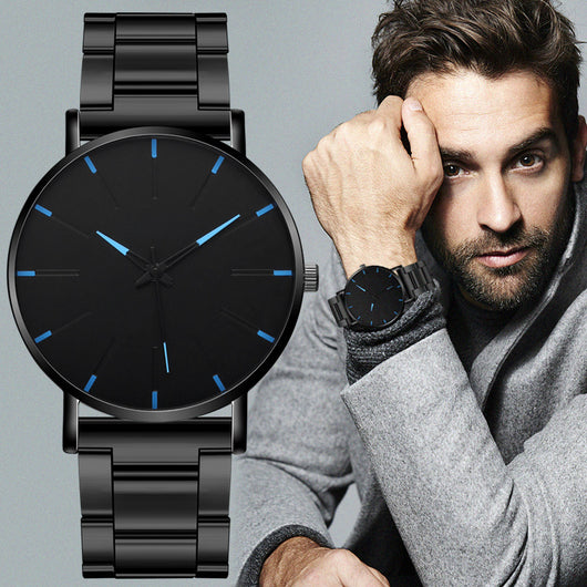 Reloj Ejecutivo Ultra Delgado con Correa de Acero Inoxidable para Hombre - Image 5
