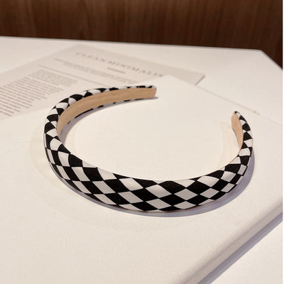 Diadema Cuadriculada Blanco y Negro - Accesorio Versátil para el Cabello - Image 13