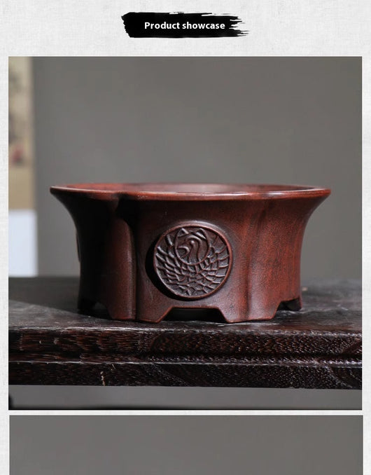 Maceta Totem de Cerámica Púrpura Grande - Bonsái y Plantas Decorativas - Image 8